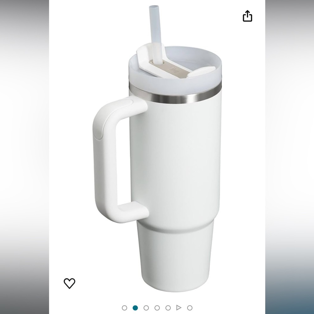 White 30 oz Stanley with Boot cup